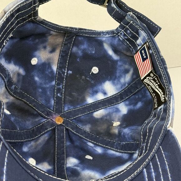 HUF SKATEBOARD CREW SPOT DYED BLUE MENS ADJUSTABLE STRAPBACK SPORT HAT 6 Panel - Picture 8 of 12